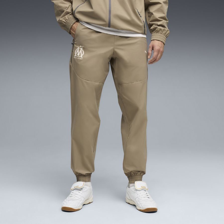 Marseille Track Pants Pumatech Woven - Brown - Men's-SoccerKits Hub | Buy Soccer Jerseys Online